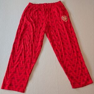 Arsenal Red Bruised Banana Lounge Pants 100% Cotton Sz L Gunner Fan Gear